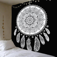 HKM-388115 Lotus Mandala Catcher Tapestry - 150x150cm, 100% Polyester, Vibrant Print Design