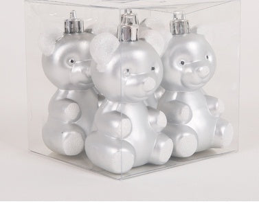 HKM-388179 Christmas Ornaments Set - Reindeer, Gingerbread Man, and Bear Charms in Various Colors