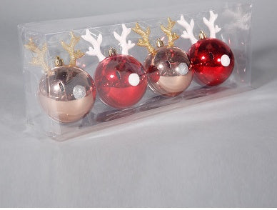 HKM-388179 Christmas Ornaments Set - Reindeer, Gingerbread Man, and Bear Charms in Various Colors