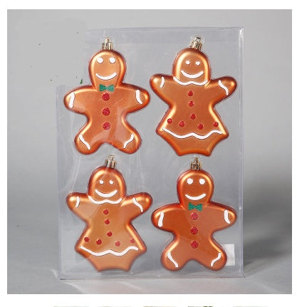 HKM-388179 Christmas Ornaments Set - Reindeer, Gingerbread Man, and Bear Charms in Various Colors
