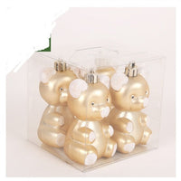 HKM-388179 Christmas Ornaments Set - Reindeer, Gingerbread Man, and Bear Charms in Various Colors