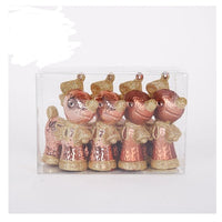 HKM-388179 Christmas Ornaments Set - Reindeer, Gingerbread Man, and Bear Charms in Various Colors