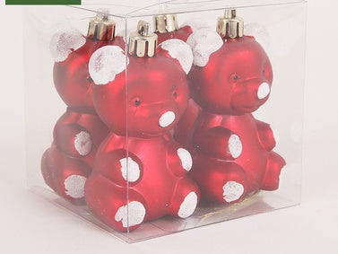 HKM-388179 Christmas Ornaments Set - Reindeer, Gingerbread Man, and Bear Charms in Various Colors