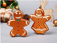 HKM-388179 Christmas Ornaments Set - Reindeer, Gingerbread Man, and Bear Charms in Various Colors