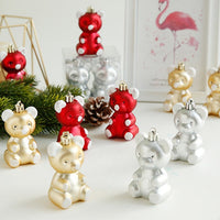 HKM-388179 Christmas Ornaments Set - Reindeer, Gingerbread Man, and Bear Charms in Various Colors