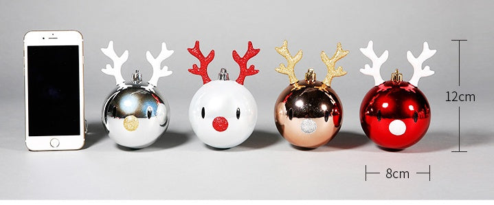 HKM-388179 Christmas Ornaments Set - Reindeer, Gingerbread Man, and Bear Charms in Various Colors