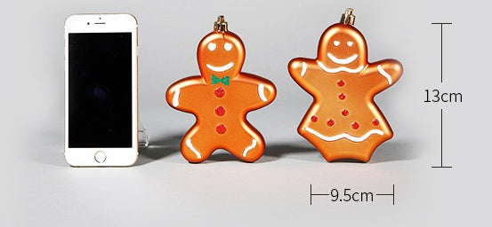 HKM-388179 Christmas Ornaments Set - Reindeer, Gingerbread Man, and Bear Charms in Various Colors