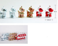 HKM-388179 Christmas Ornaments Set - Reindeer, Gingerbread Man, and Bear Charms in Various Colors