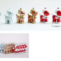 HKM-388179 Christmas Ornaments Set - Reindeer, Gingerbread Man, and Bear Charms in Various Colors