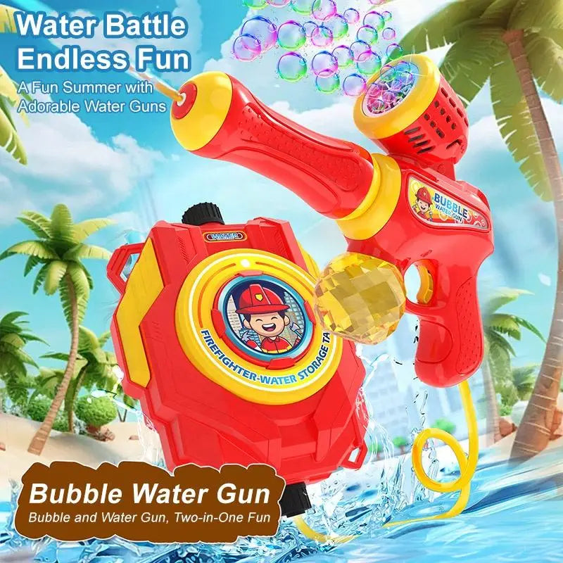HKM-388243 2-in-1 Bubble Backpack Water Toy with Electric Blowing Function for Fun Summer Outdoor Play