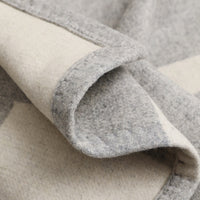HKM-388243 Modern Solid Color Wool Nap Blanket - Gray & Camel for All Seasons