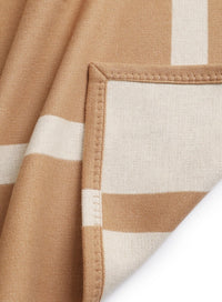 HKM-388243 Modern Solid Color Wool Nap Blanket - Gray & Camel for All Seasons