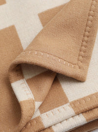 HKM-388243 Modern Solid Color Wool Nap Blanket - Gray & Camel for All Seasons