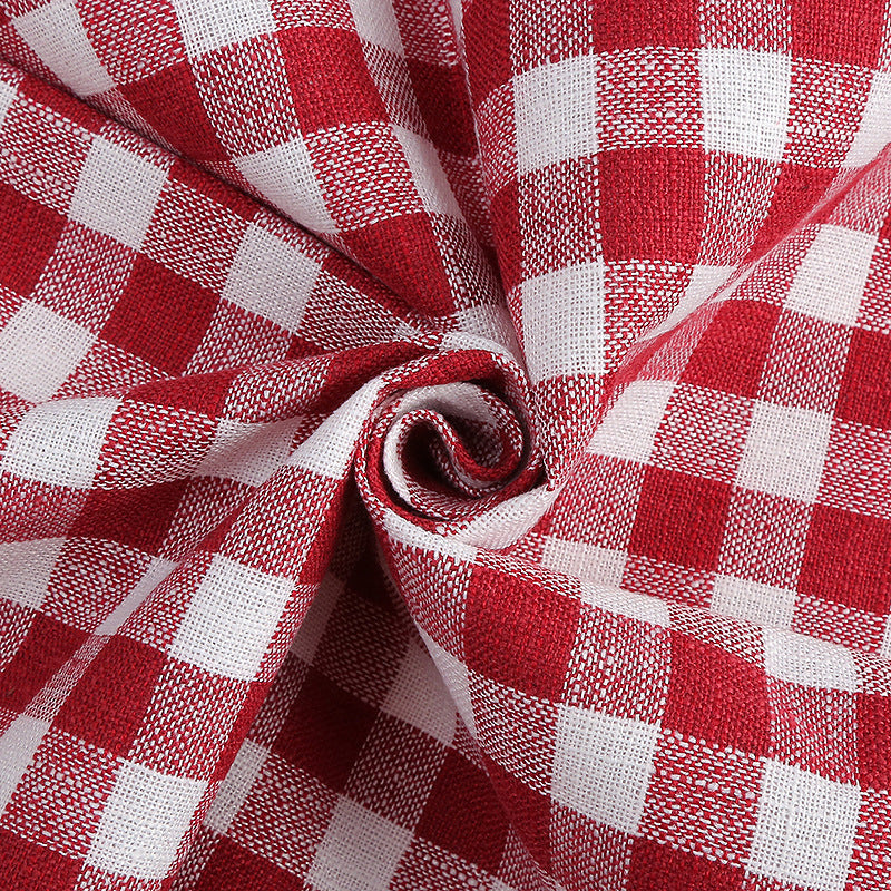 HKM-388243 Small Square Grid Polyester Fabric for Cushion Covers, Bags, and Accessories - 150cm Width