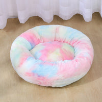 HKM-388371 Cozy Round Cat Shelter with Soft Plush Fabric and Anti-Slip Base