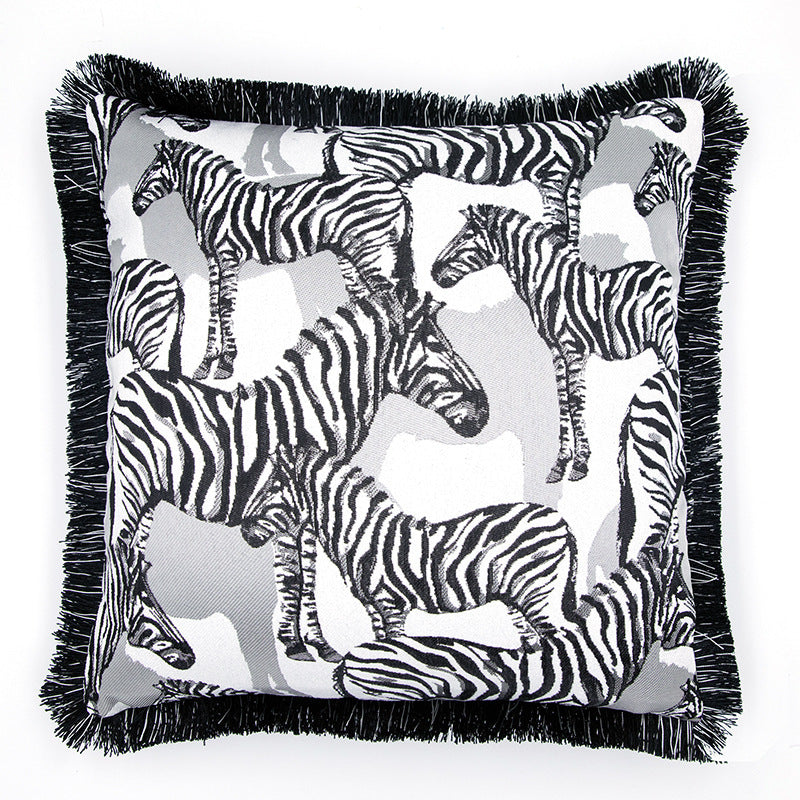 HKM-388371 French Style Geometric and Floral Pillow Cover for Living Room Sofa