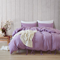 HKM-388371 Solid Color Polyester Fiber Bedding Set - American Twin, Queen & King Sizes Available