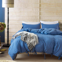 HKM-388371 Solid Color Polyester Fiber Bedding Set - American Twin, Queen & King Sizes Available