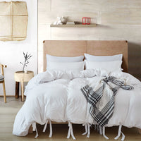 HKM-388371 Solid Color Polyester Fiber Bedding Set - American Twin, Queen & King Sizes Available