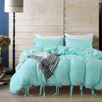 HKM-388371 Solid Color Polyester Fiber Bedding Set - American Twin, Queen & King Sizes Available