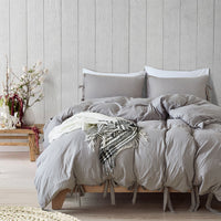 HKM-388371 Solid Color Polyester Fiber Bedding Set - American Twin, Queen & King Sizes Available