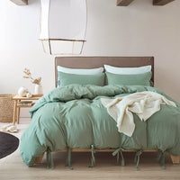 HKM-388371 Solid Color Polyester Fiber Bedding Set - American Twin, Queen & King Sizes Available