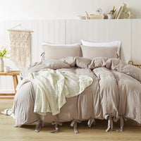 HKM-388371 Solid Color Polyester Fiber Bedding Set - American Twin, Queen & King Sizes Available
