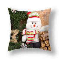 HKM-388627 Christmas Snowman Cushion Cover - Scandinavian Style Polyester Pillowcase 45x45cm