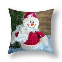 HKM-388627 Christmas Snowman Cushion Cover - Scandinavian Style Polyester Pillowcase 45x45cm