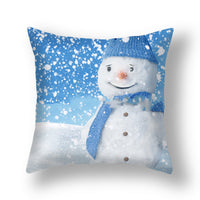 HKM-388627 Christmas Snowman Cushion Cover - Scandinavian Style Polyester Pillowcase 45x45cm