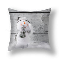 HKM-388627 Christmas Snowman Cushion Cover - Scandinavian Style Polyester Pillowcase 45x45cm