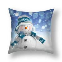 HKM-388627 Christmas Snowman Cushion Cover - Scandinavian Style Polyester Pillowcase 45x45cm