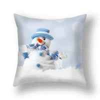 HKM-388627 Christmas Snowman Cushion Cover - Scandinavian Style Polyester Pillowcase 45x45cm