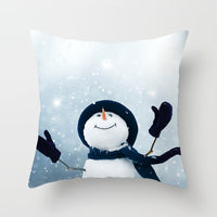 HKM-388627 Christmas Snowman Cushion Cover - Scandinavian Style Polyester Pillowcase 45x45cm