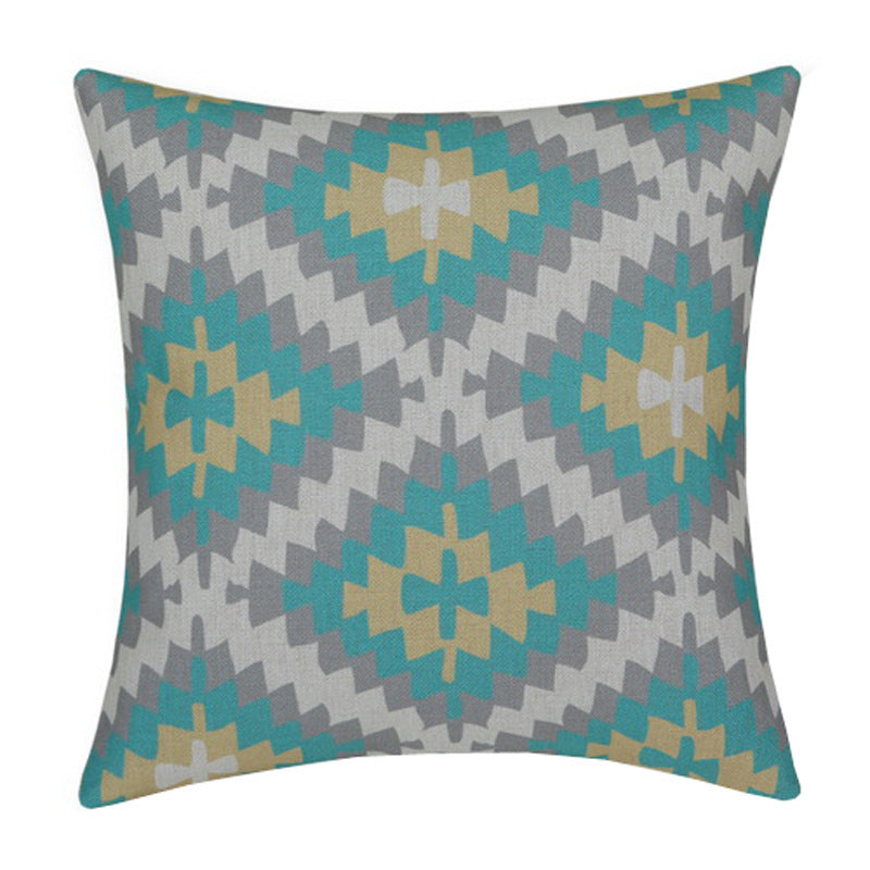 HKM-388691 Geometric Abstract Cotton and Linen Pillow - 45x45cm Filling Material: PP Cotton