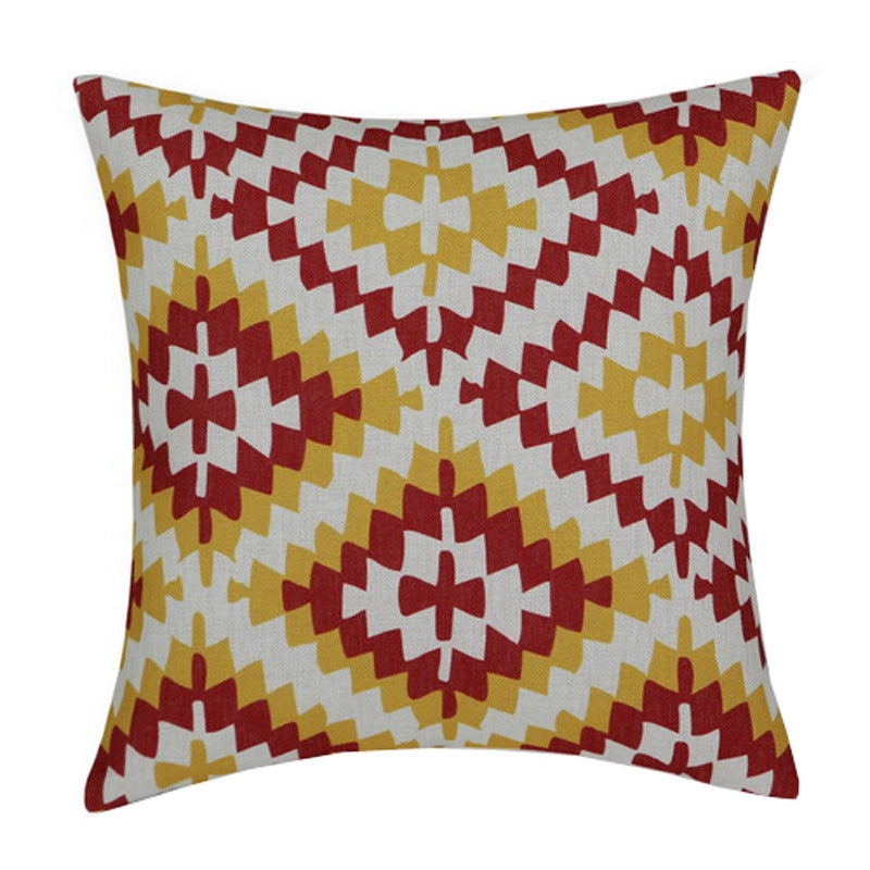 HKM-388691 Geometric Abstract Cotton and Linen Pillow - 45x45cm Filling Material: PP Cotton