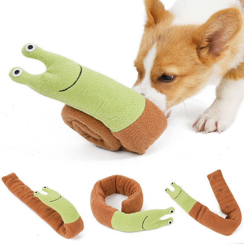 HKM-388755 Snail Fleece Interactive Dog Puzzle Toy for Small Dogs, SnuffleTraining and Chewing Aid