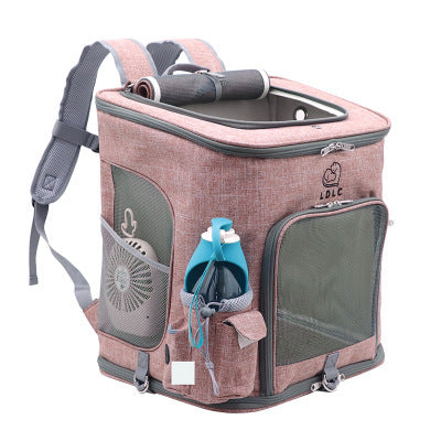 HKM-388755 Transparent Portable Cat Backpack with Soft Padding and Ventilated Design