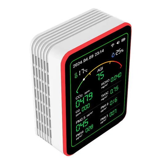 KTX-388755 WiFi 15-in-1 Air Quality Monitor with CO2 and PM2.5 Detection for Indoor Use, USB Type-C Charging