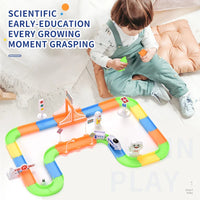 HKM-388819 Electric Train Playset with 51 Pieces for DIY Assembly - Educational Slot Toy for Ages 2 to 4