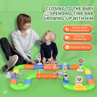 HKM-388819 Electric Train Playset with 51 Pieces for DIY Assembly - Educational Slot Toy for Ages 2 to 4