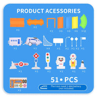 HKM-388819 Electric Train Playset with 51 Pieces for DIY Assembly - Educational Slot Toy for Ages 2 to 4
