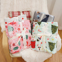 HKM-388883 Soft American Fabric Leisure Blanket - Perfect for Holiday Gifts and Company Events, 270-280gsm