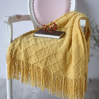 HKM-388883 Super Soft Warm Knitted Sofa Blanket - Lightweight, Skin-Friendly, Multi-Functional with Multiple Color Options