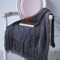 HKM-388883 Super Soft Warm Knitted Sofa Blanket - Lightweight, Skin-Friendly, Multi-Functional with Multiple Color Options