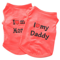 HKM-389139 Classic Pet Vest for Puppies - Love Mom & Love Dad in Various Colors and Sizes