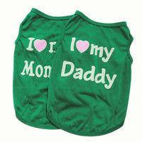 HKM-389139 Classic Pet Vest for Puppies - Love Mom & Love Dad in Various Colors and Sizes