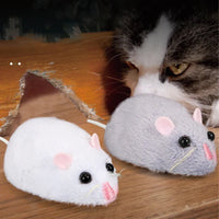 HKM-389139 Remote Control Plush Mouse Toy for Cat Training and Play, Mini Electric Running Toy