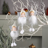 HKM-389331 Plush Angel Girl Doll Christmas Tree Decoration - Long Leg Pendant Ornament