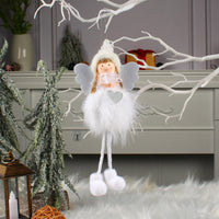 HKM-389331 Plush Angel Girl Doll Christmas Tree Decoration - Long Leg Pendant Ornament